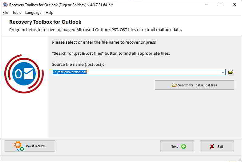 Recovery Toolbox for Outlook